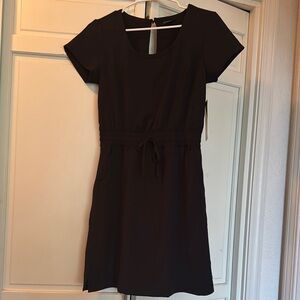 Casual Black Short Sleeve Dress